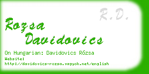rozsa davidovics business card